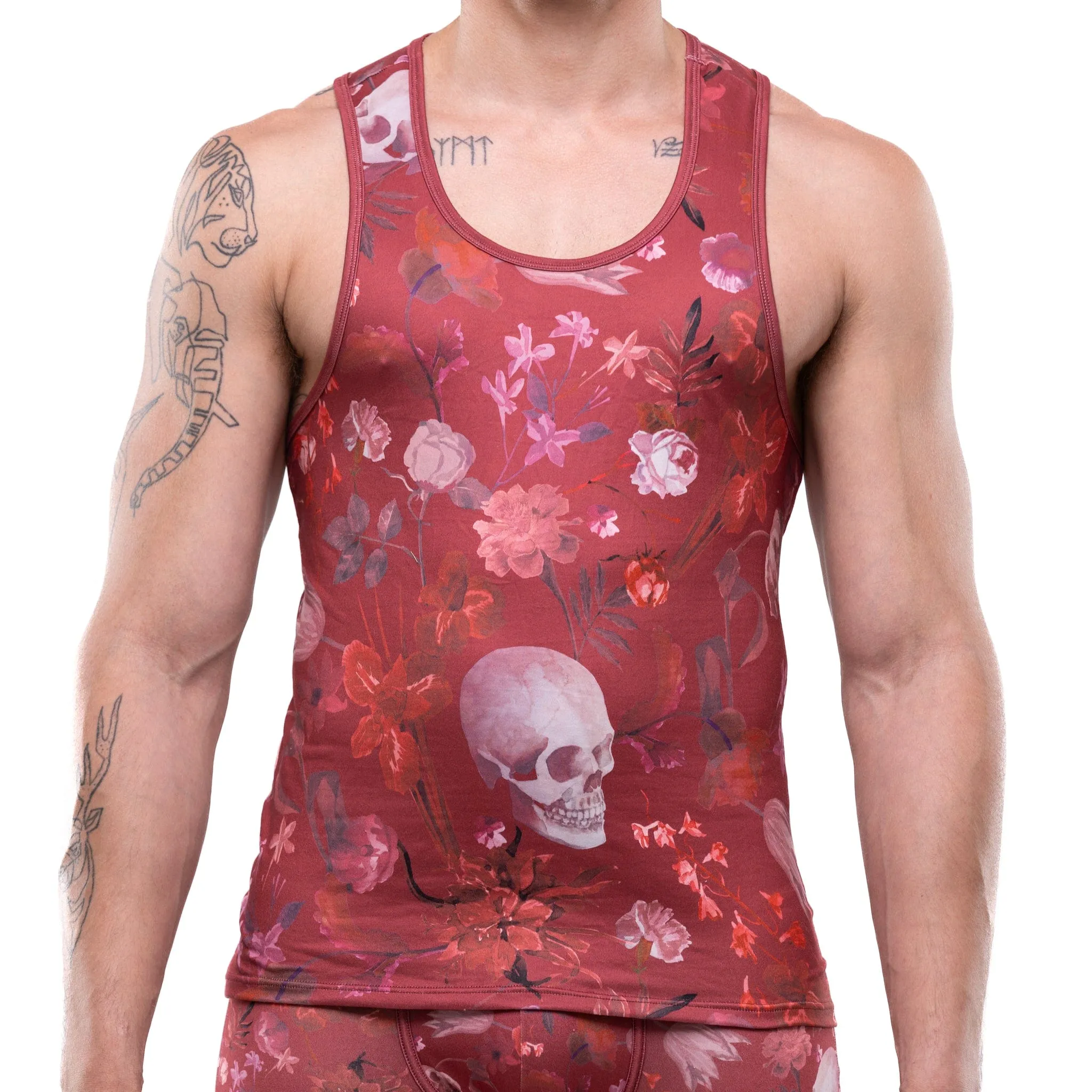 Dutch Floral Tank Red