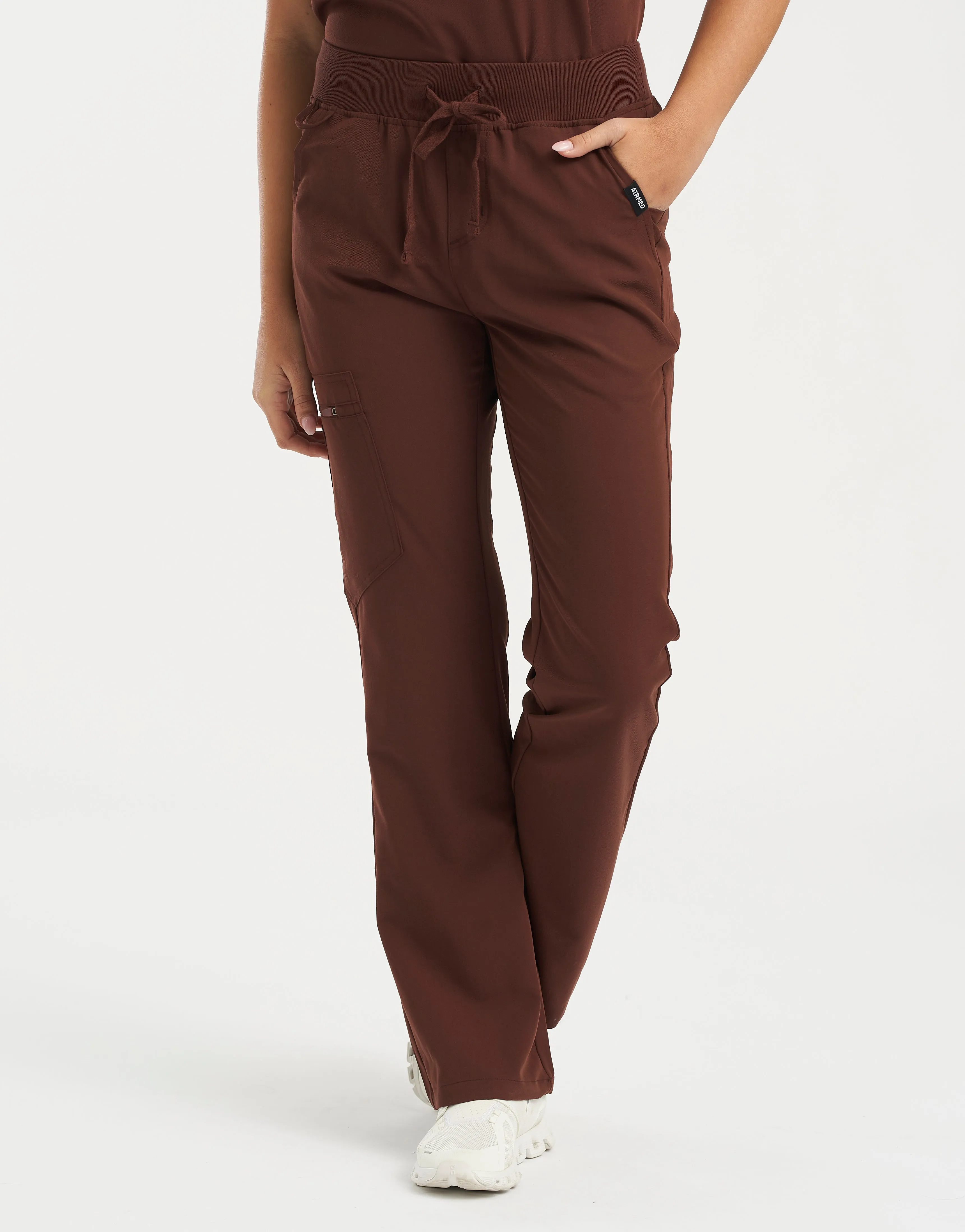 Essential Flare Scrub Pants - Cocoa