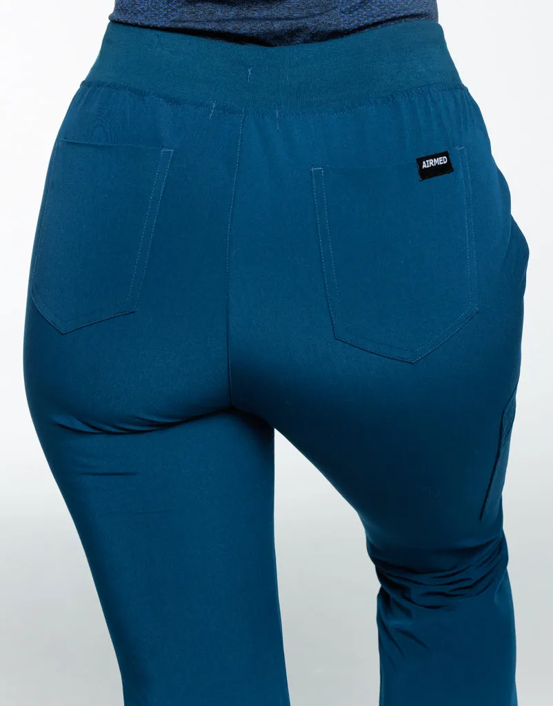 Essential Flare Scrub Pants - Gibraltar Blue