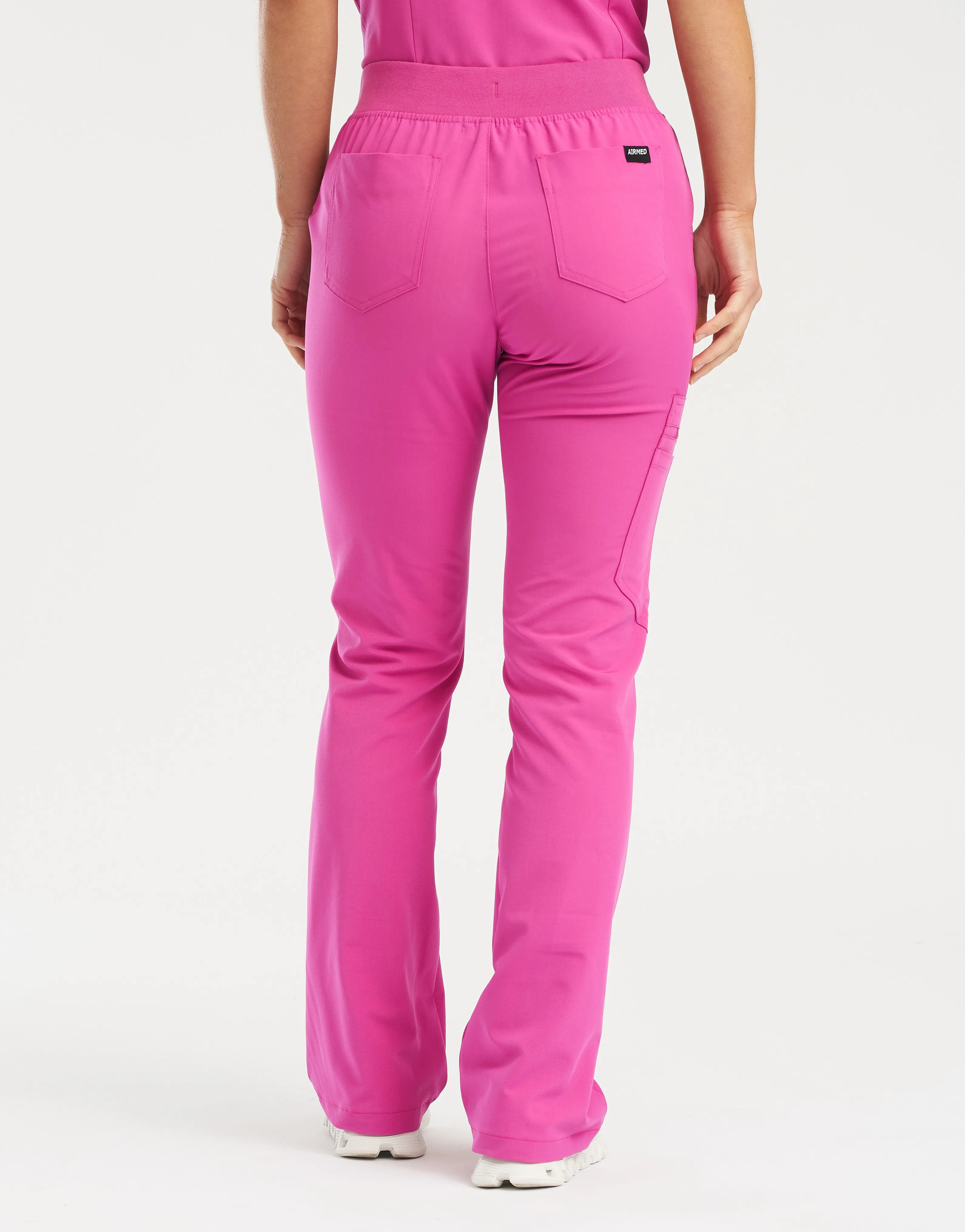 Essential Flare Scrub Pants - Just Pink