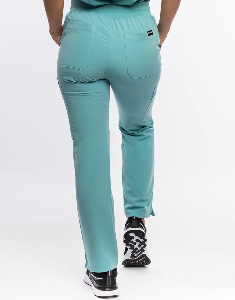 Essential Multi-Pocket Scrub Pants - Audrey Teal