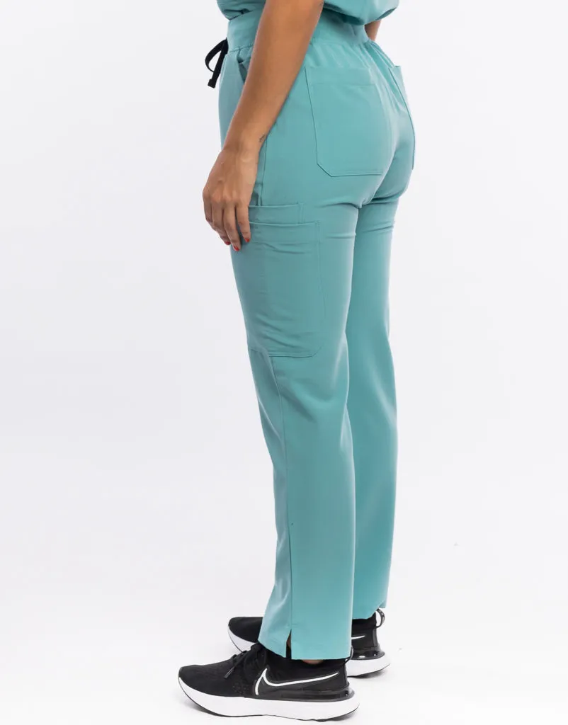 Essential Multi-Pocket Scrub Pants - Audrey Teal