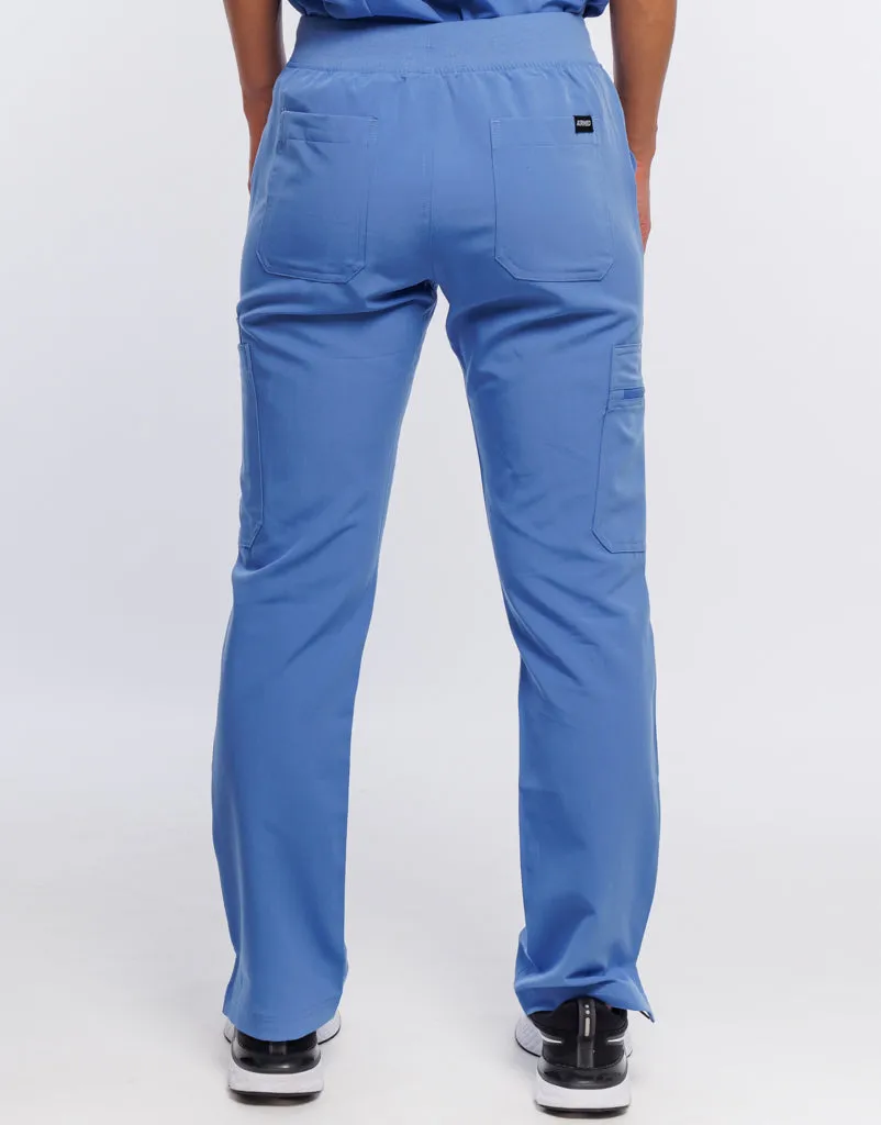 Essential Multi-Pocket Scrub Pants - Ceil Blue