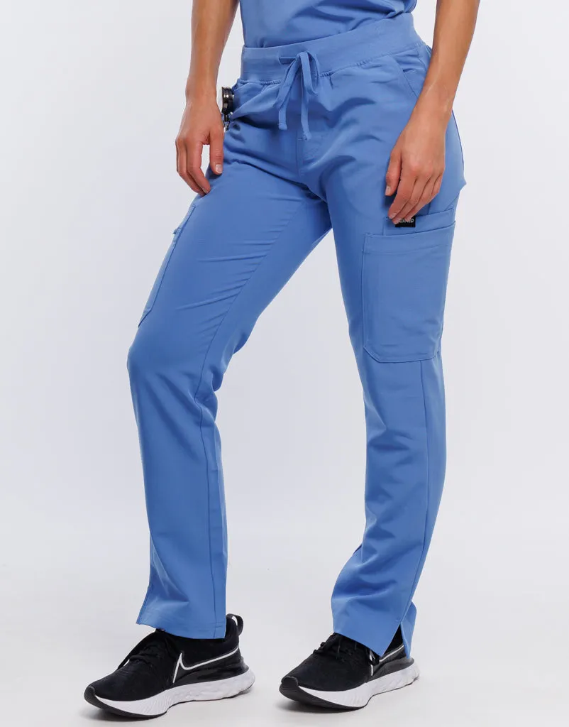 Essential Multi-Pocket Scrub Pants - Ceil Blue