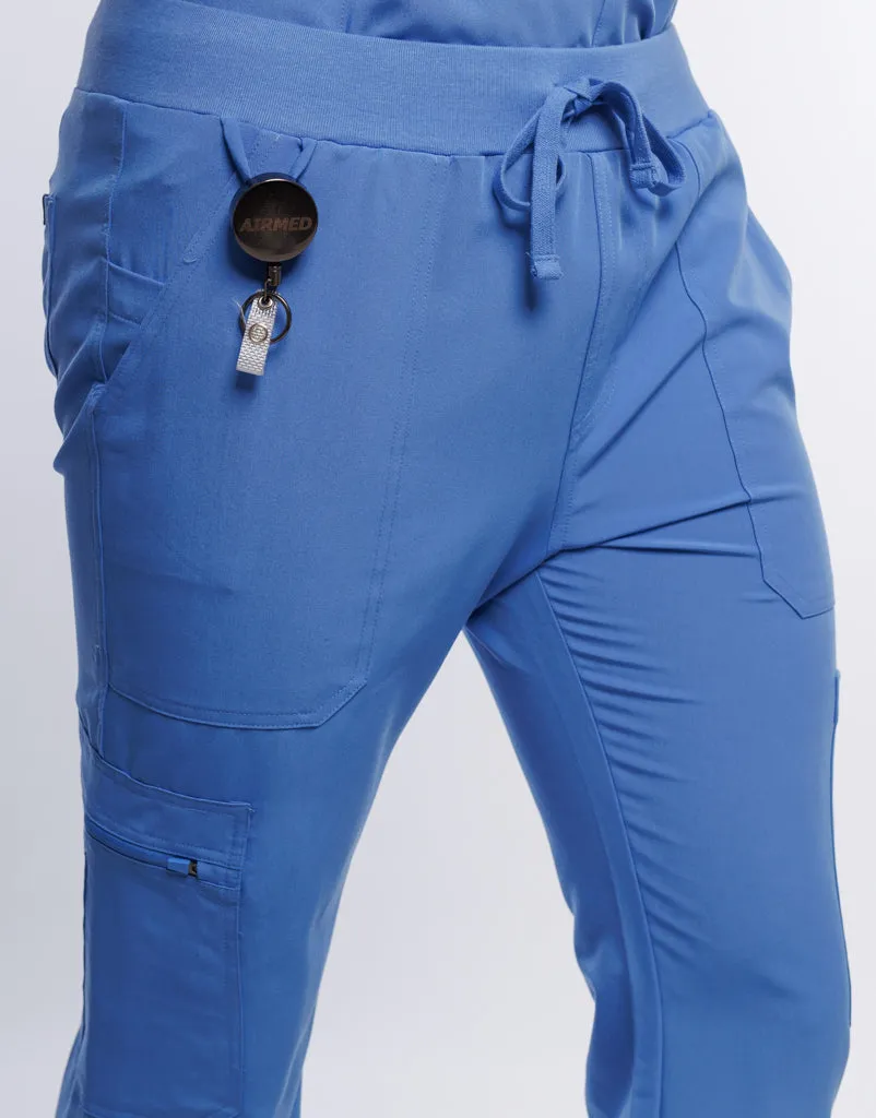 Essential Multi-Pocket Scrub Pants - Ceil Blue