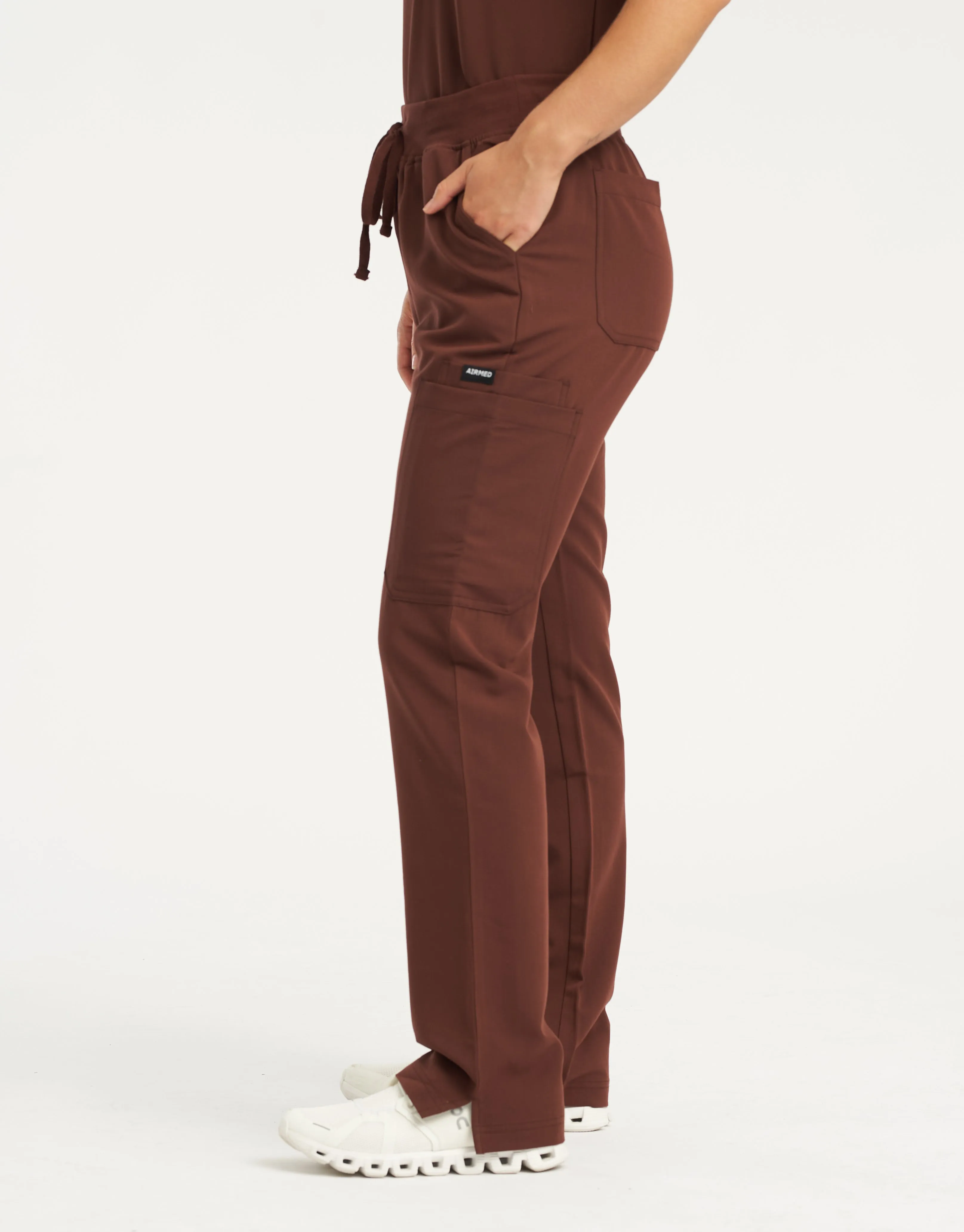 Essential Multi-Pocket Scrub Pants - Cocoa