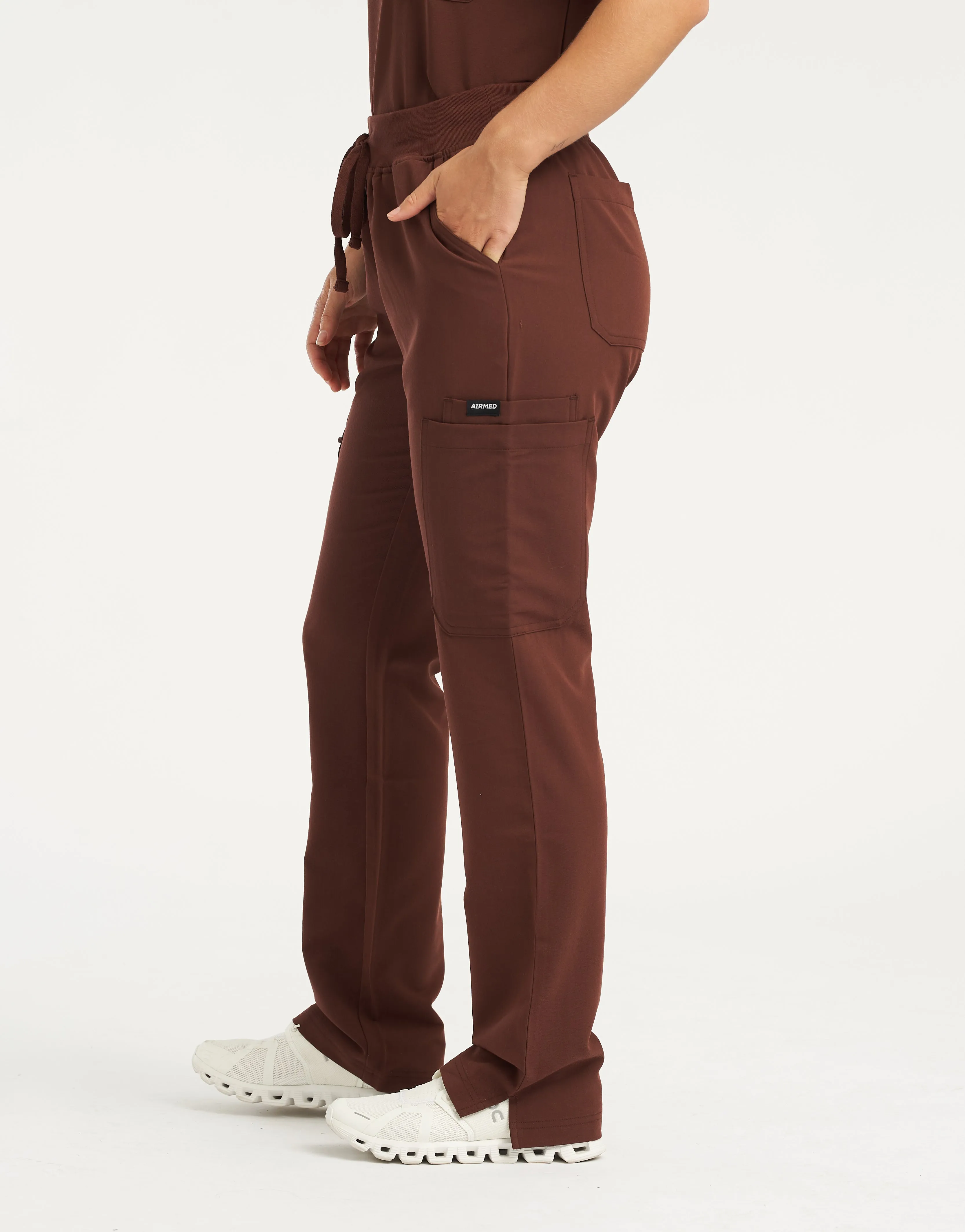 Essential Multi-Pocket Scrub Pants - Cocoa