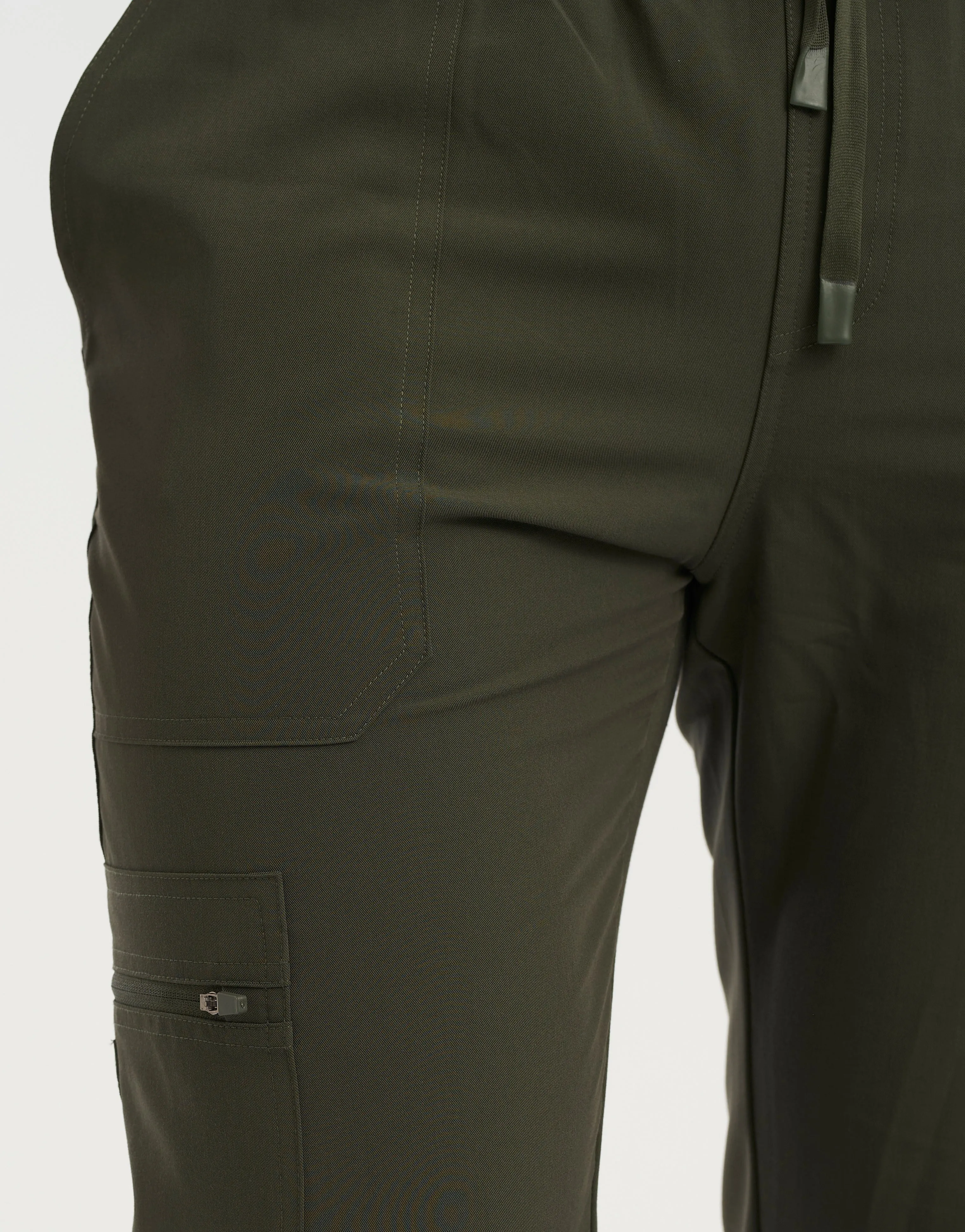 Essential Multi-Pocket Scrub Pants - Khaki Green