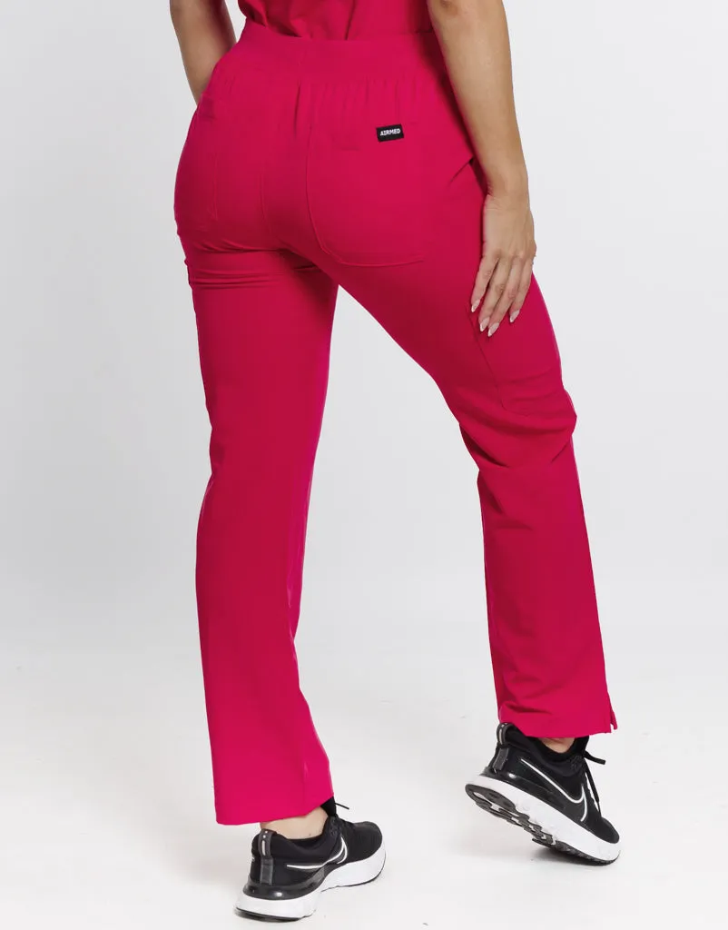 Essential Multi-Pocket Scrub Pants - Magenta Pink