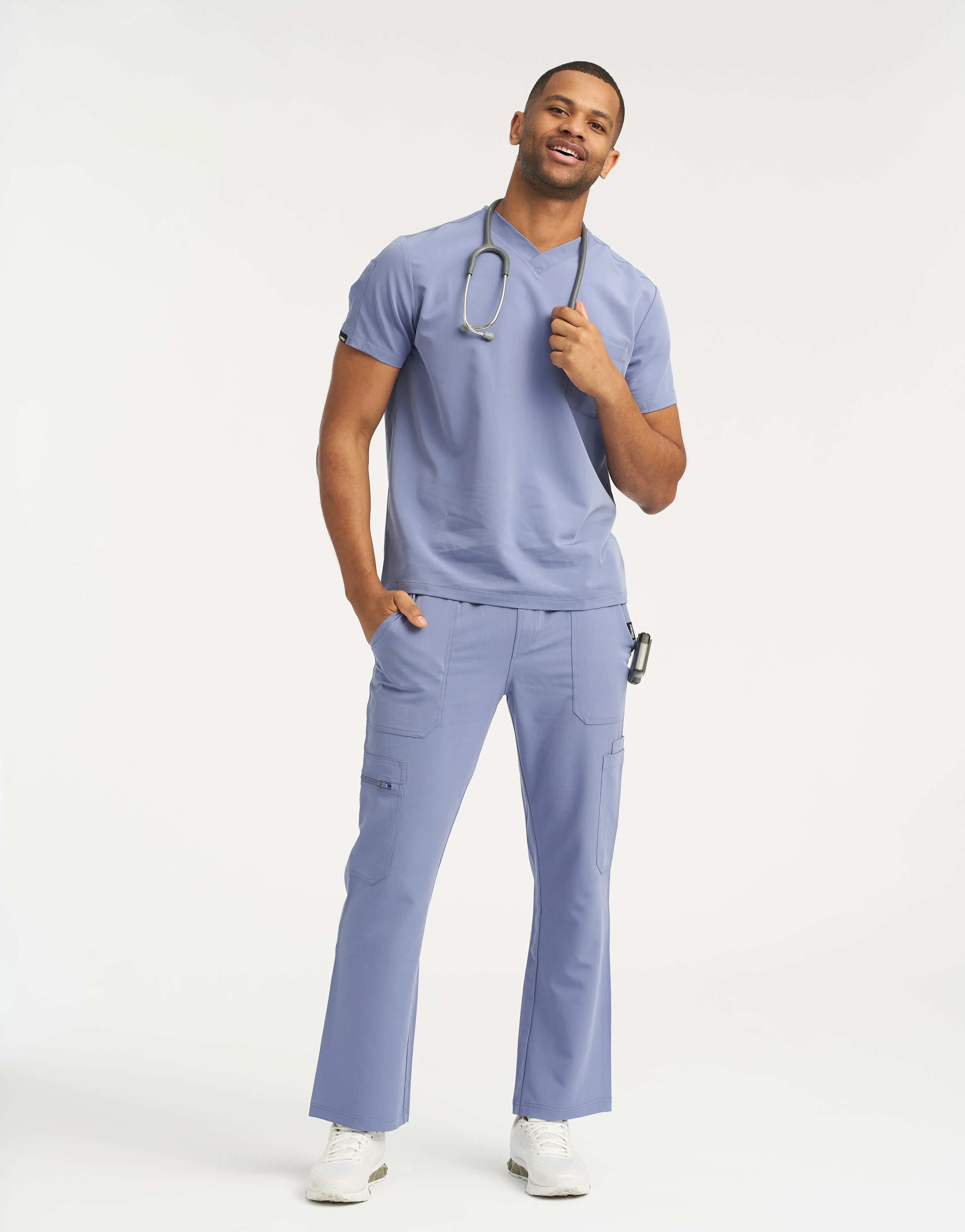 Essential Multi-Pocket Scrub Pants - Nova Blue