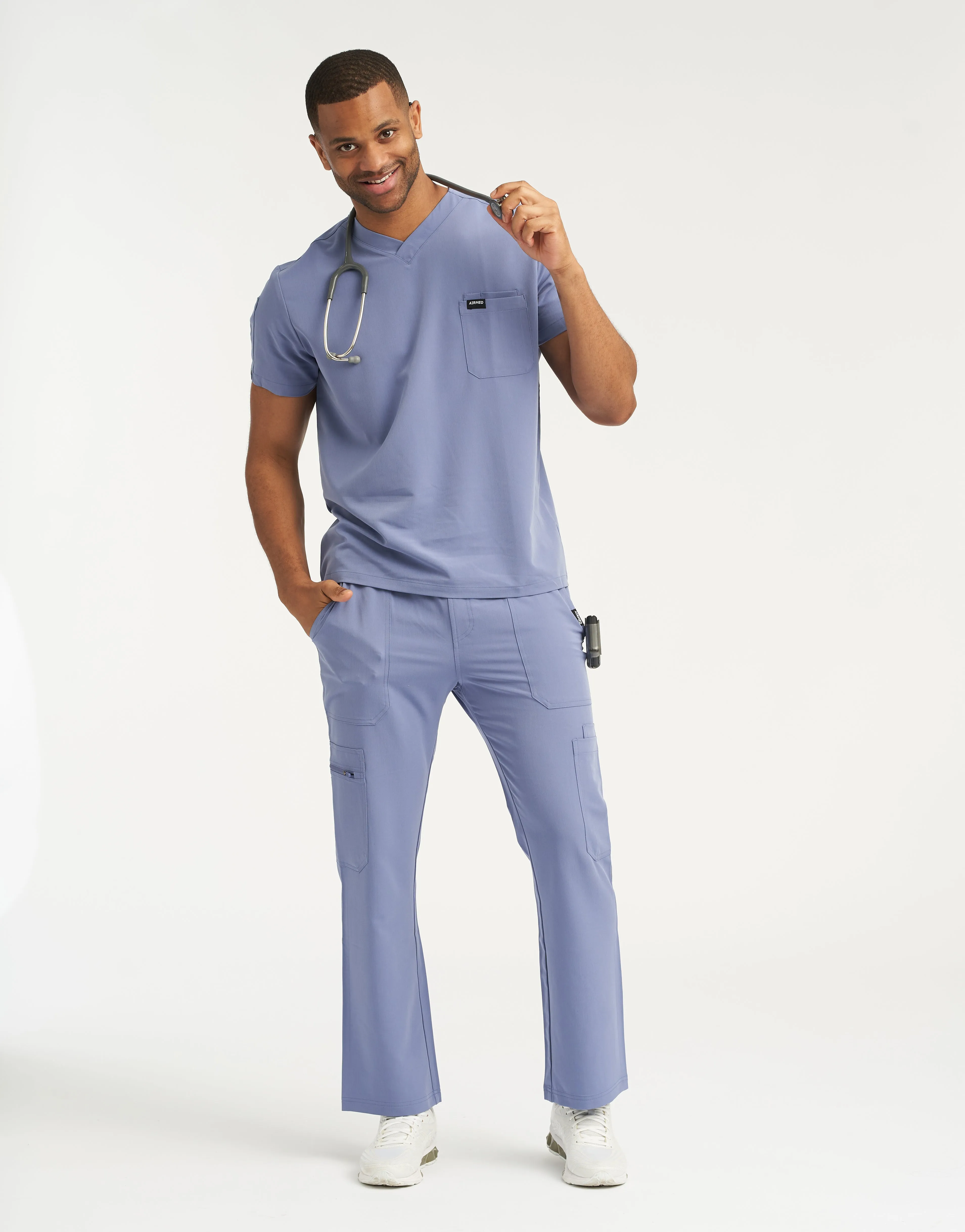 Essential Multi-Pocket Scrub Pants - Nova Blue