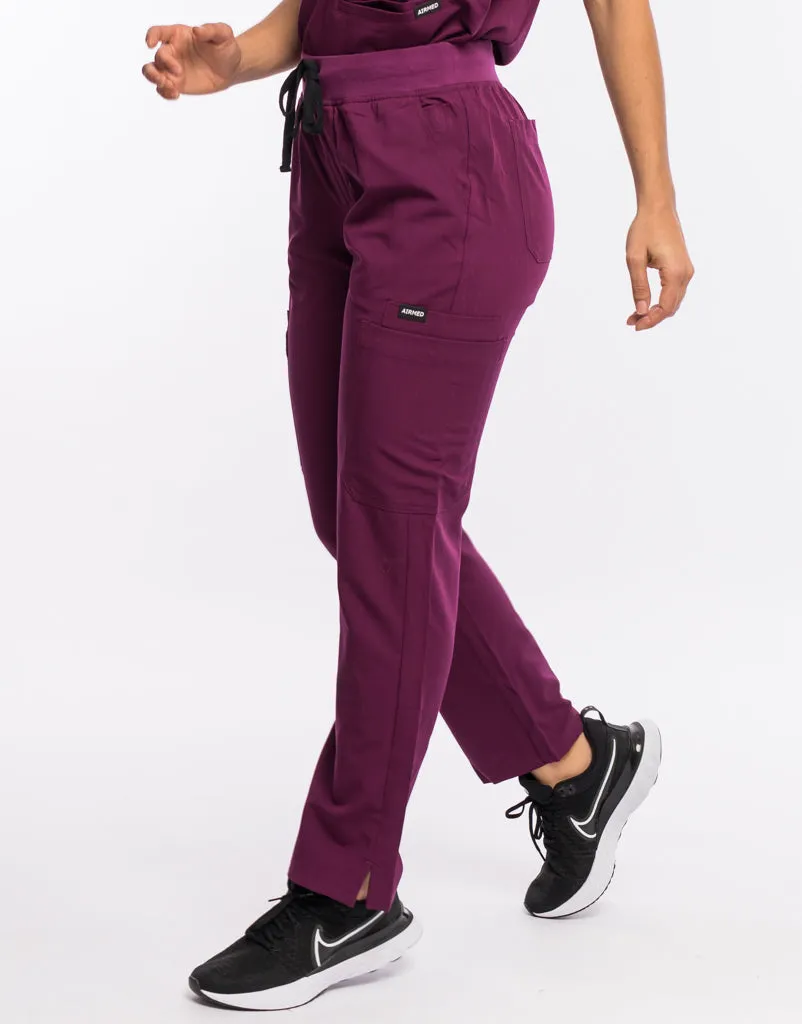 Essential Multi-Pocket Scrub Pants - Purple