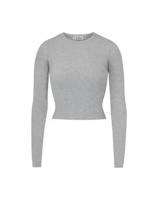 Eterne - Long Sleeve Cropped top in Heather Grey