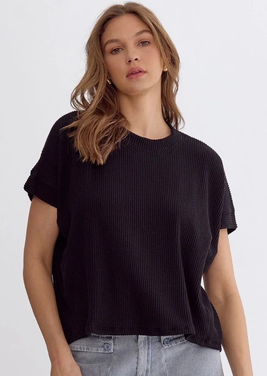 FINAL SALE - Oversized Ribbed Tees - 3 Colors!