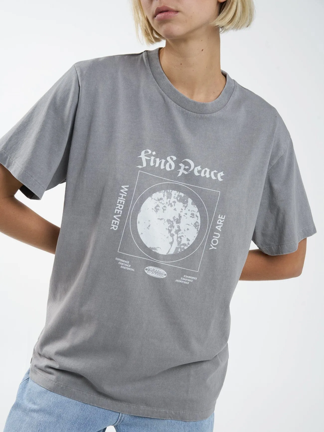 Find Peace Merch Fit Tee - Washed Gray