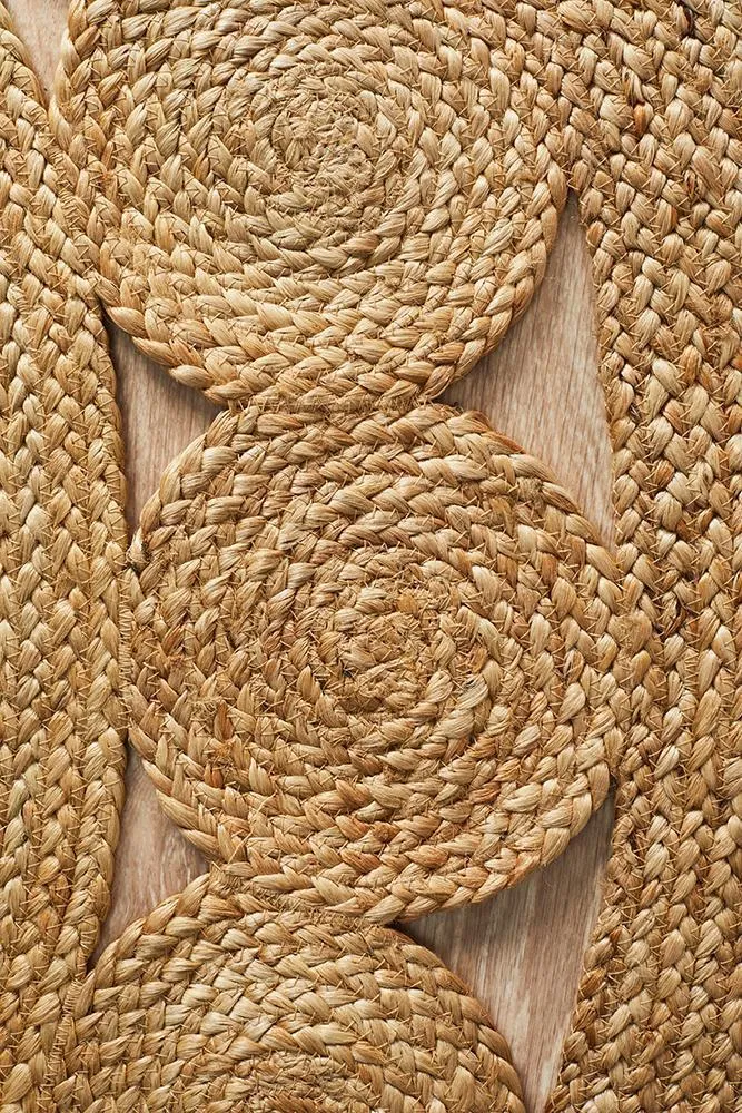 Flatweave Round Cotton Rug - Natural