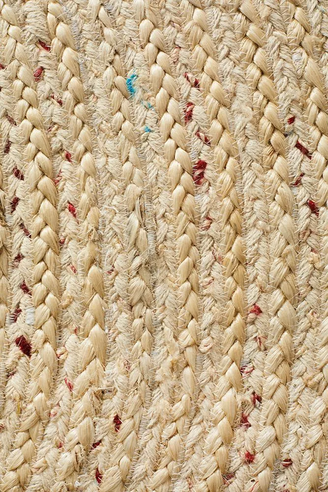 Flatweave Round Jute Rug - Bleached Speckle