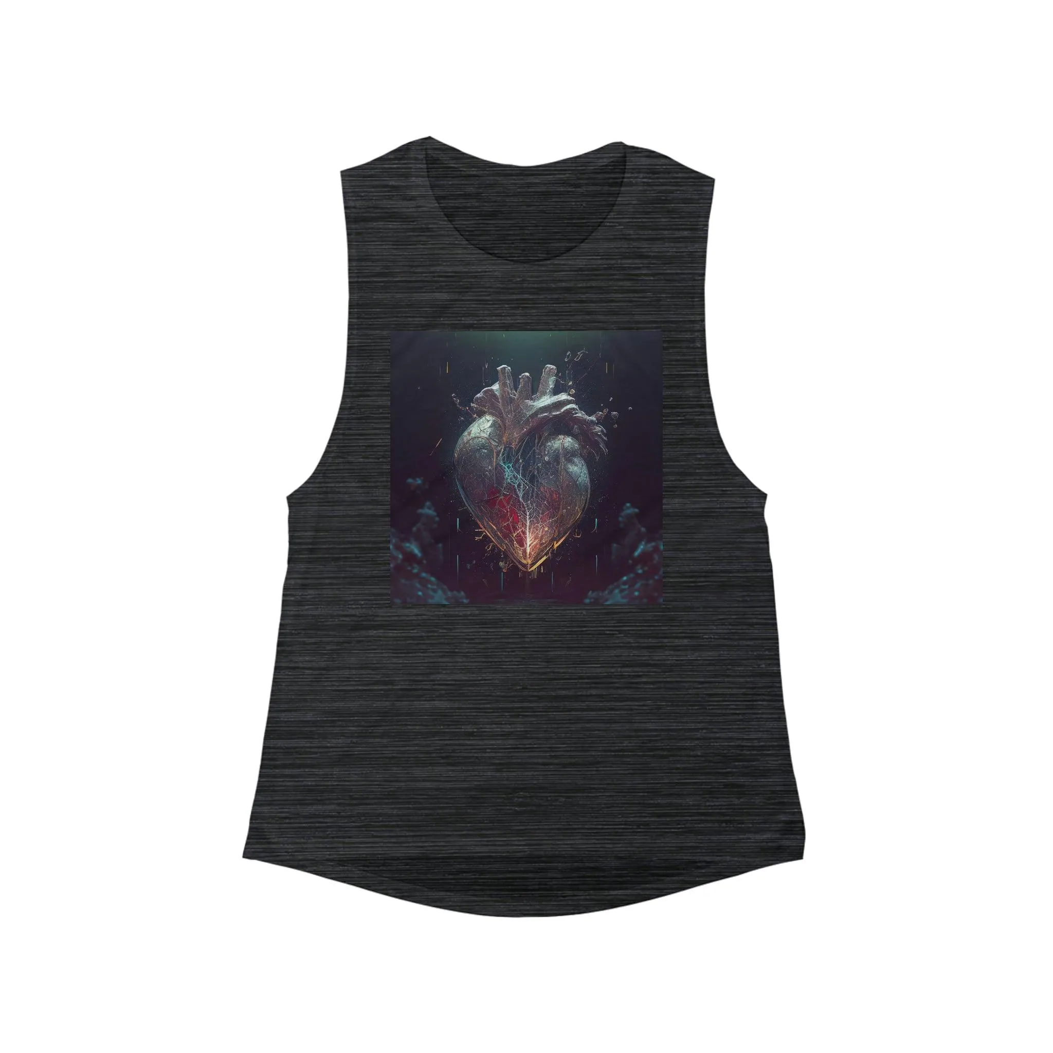 For Her -Flowy Scoop Muscle Tank - AI Art - Mending Heart