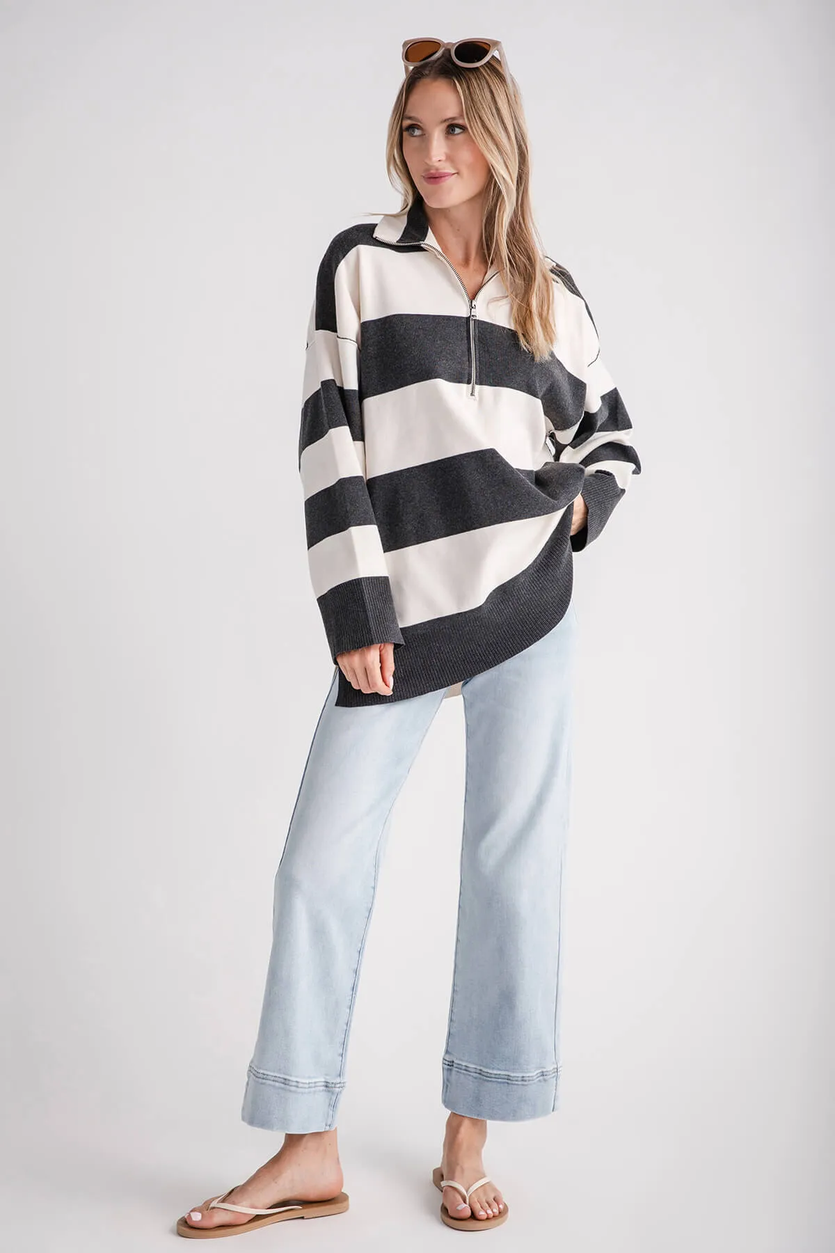 Free People Coastal Stripe Pullover