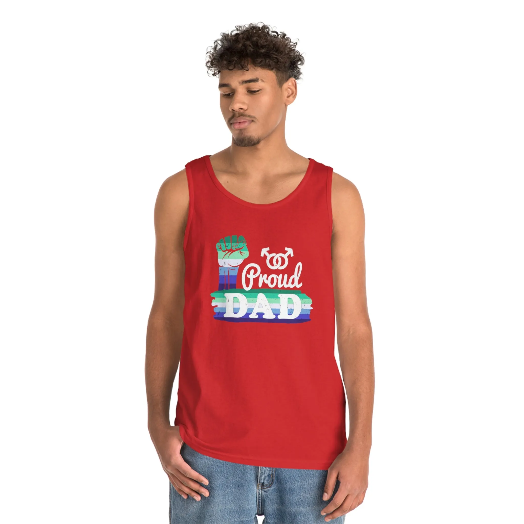 Gay Pride Tank Top Unisex Size - Proud Dad