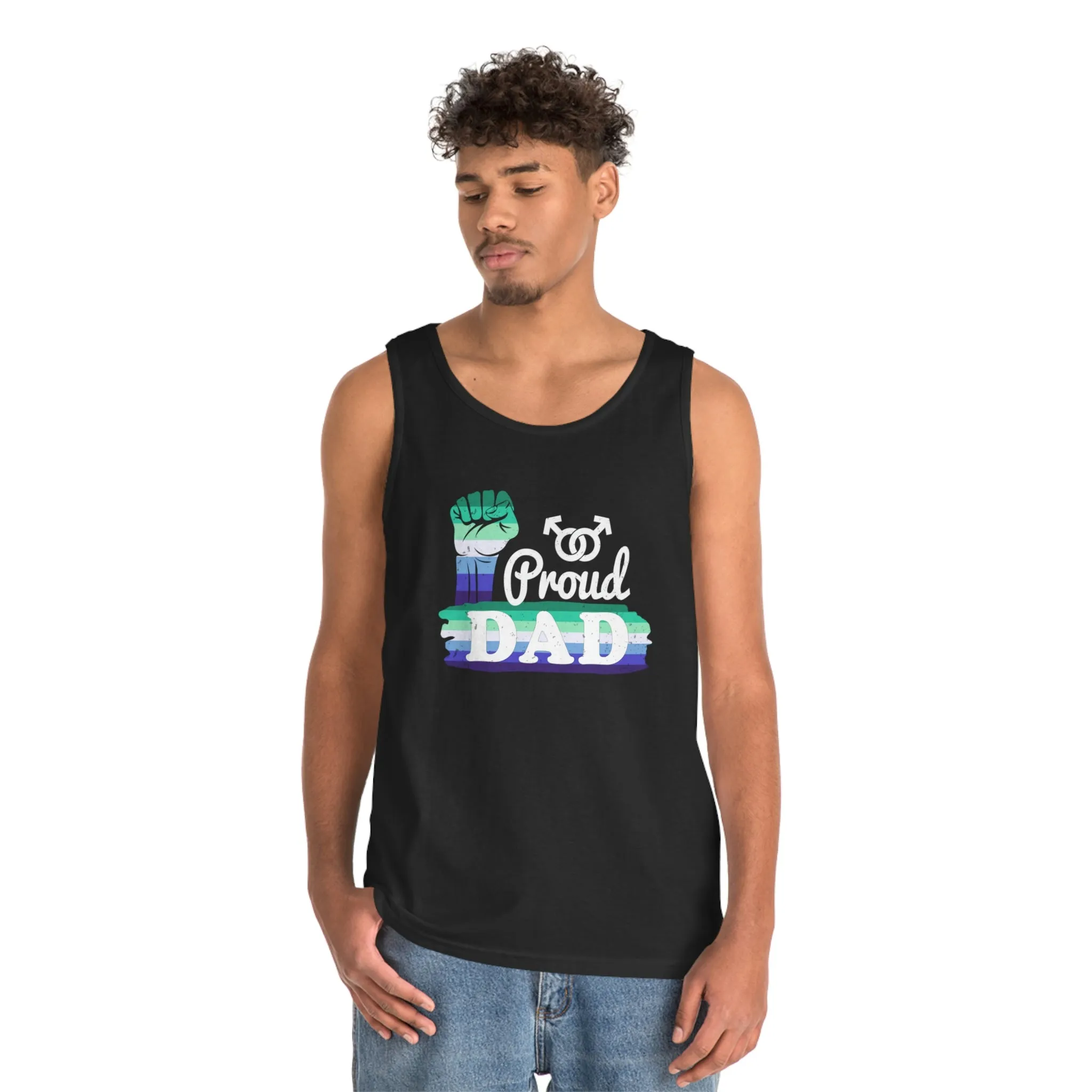 Gay Pride Tank Top Unisex Size - Proud Dad