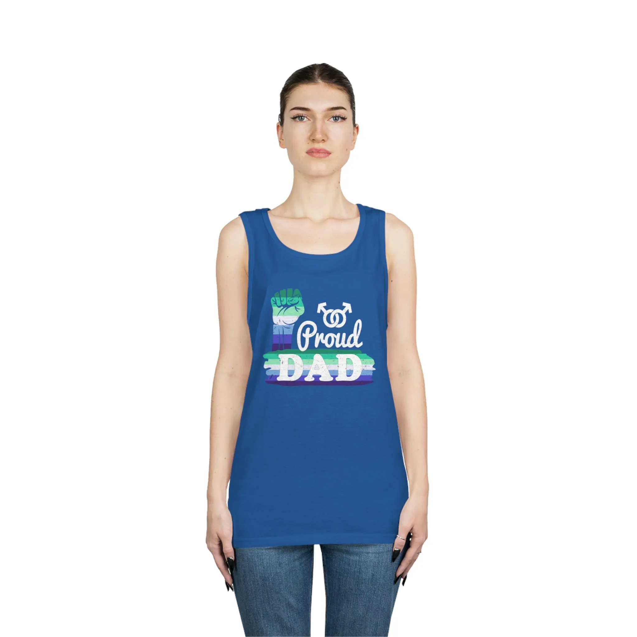 Gay Pride Tank Top Unisex Size - Proud Dad