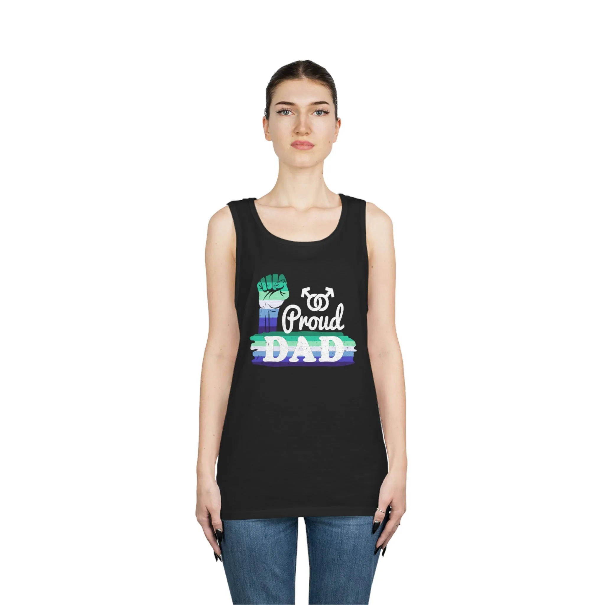 Gay Pride Tank Top Unisex Size - Proud Dad