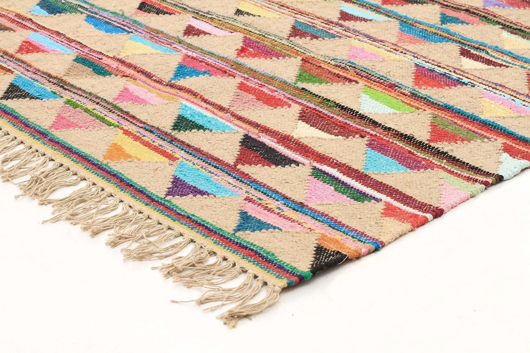 Hand-braided Blend Cotton Jute Rug - Multi