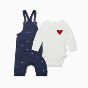 Hearts Overall Dungarees & Bodysuit