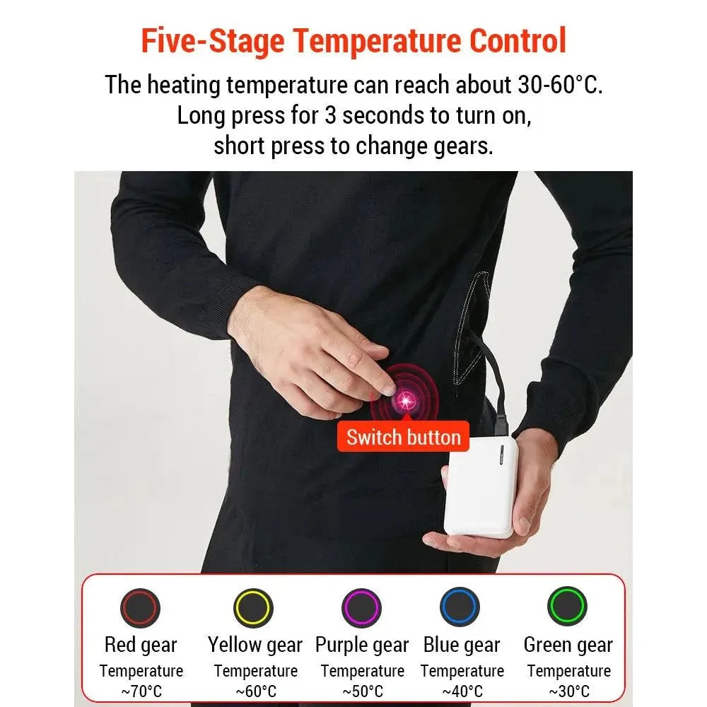 Heating Body Suit for Winter Graphene Thermal Thickened Underwear with USB  APP Control Intelligent Heating System