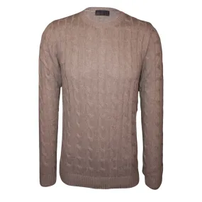 HENRY SARTORIAL Crewneck Cable Jumper GREY