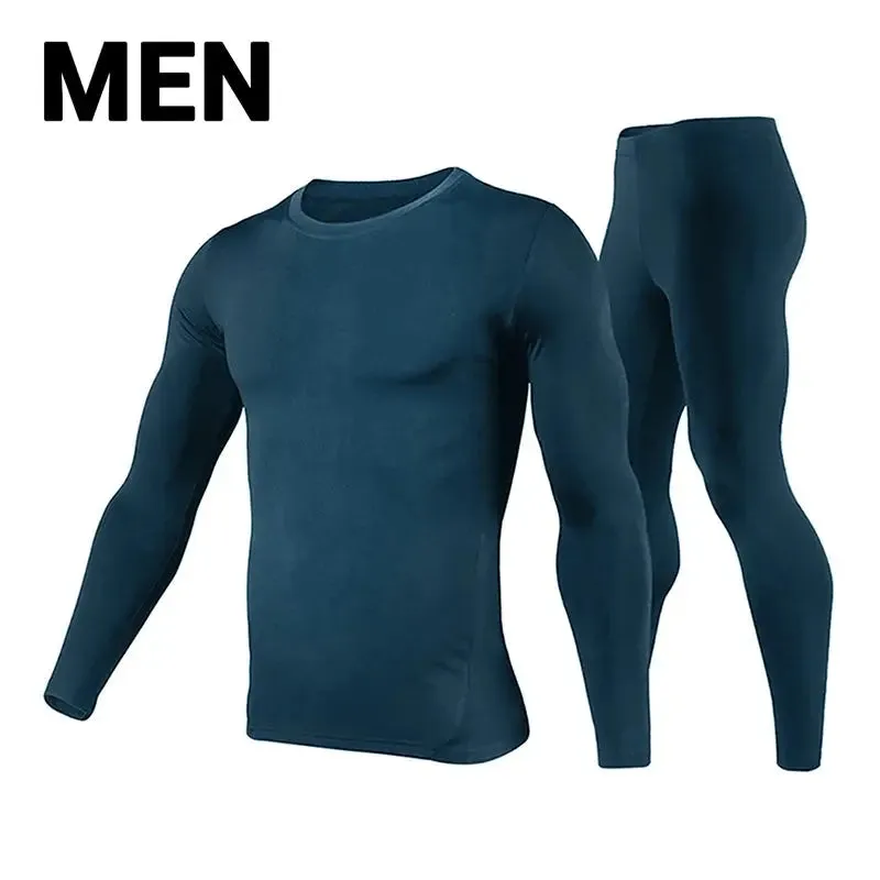 HEROBIKER Motorcycle Thermal Underwear Set Men's Motorcycle Skiing Winter Warm Base Layers Tight Long Johns Tops & Pants Set