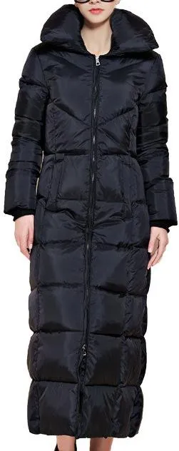 High-Collar Long Puffer Coat