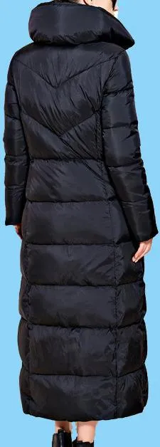 High-Collar Long Puffer Coat