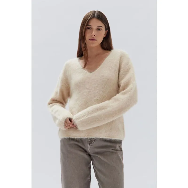 Hunter Alpaca V-Neck Knit | Cream