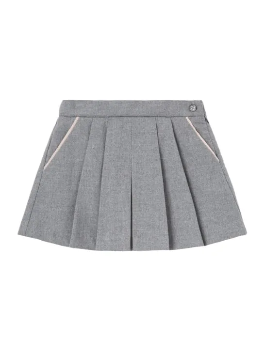 Il Gufo   Pleated viscose blend mini skirt 