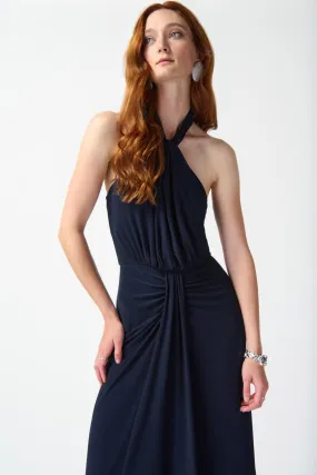 Joseph Ribkoff | Silky Knit Feel Halter Neck Dress | Midnight Blue