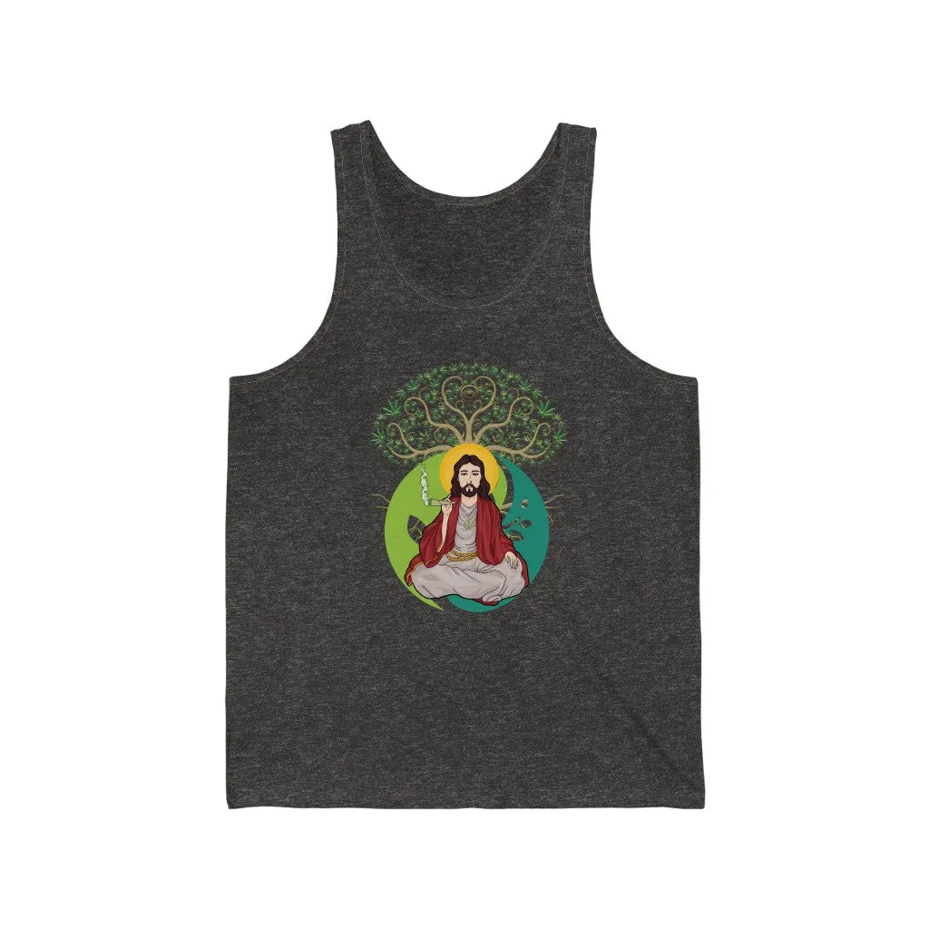 KCC Unisex Jersey Tank Top / White Jesus