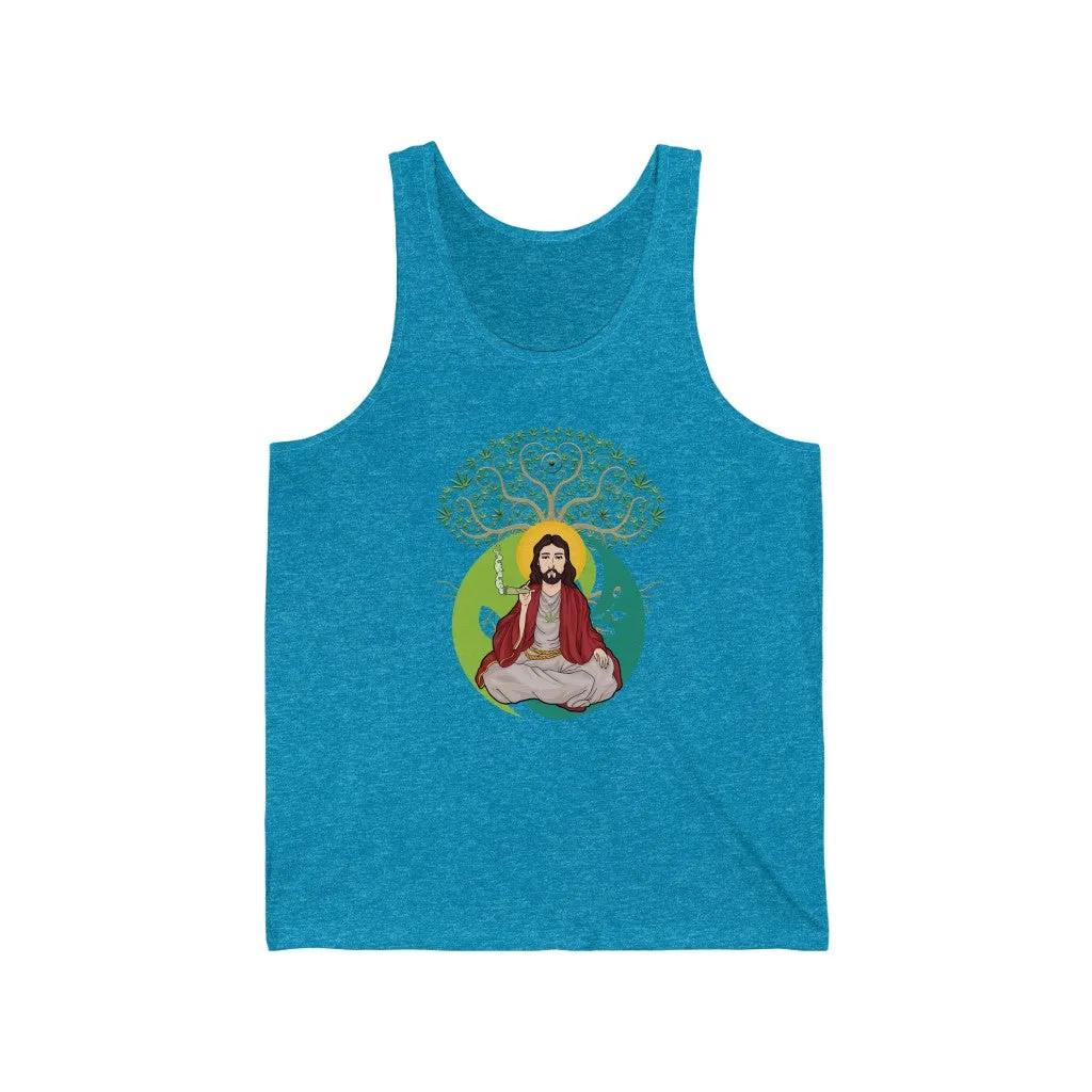 KCC Unisex Jersey Tank Top / White Jesus