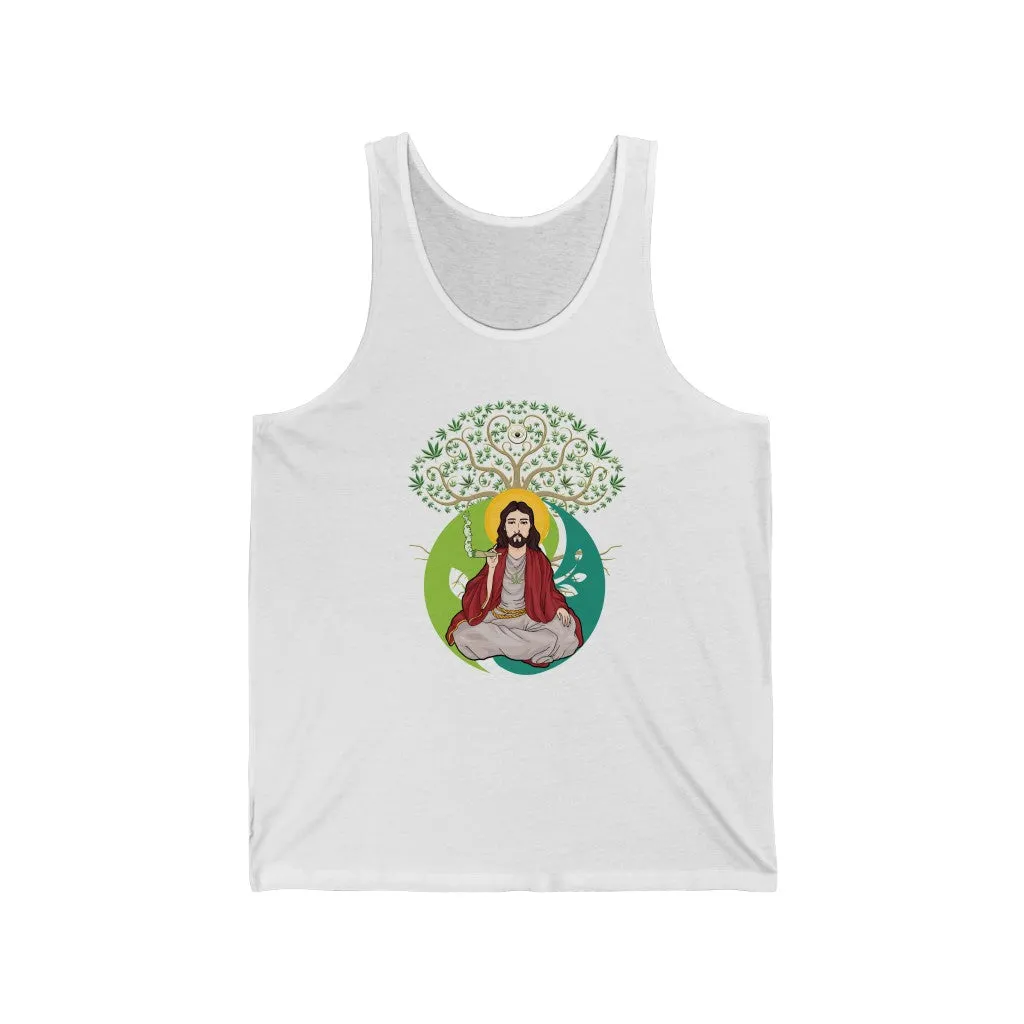 KCC Unisex Jersey Tank Top / White Jesus