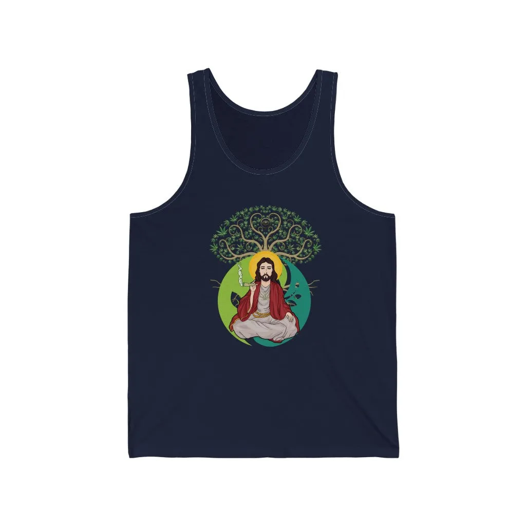 KCC Unisex Jersey Tank Top / White Jesus