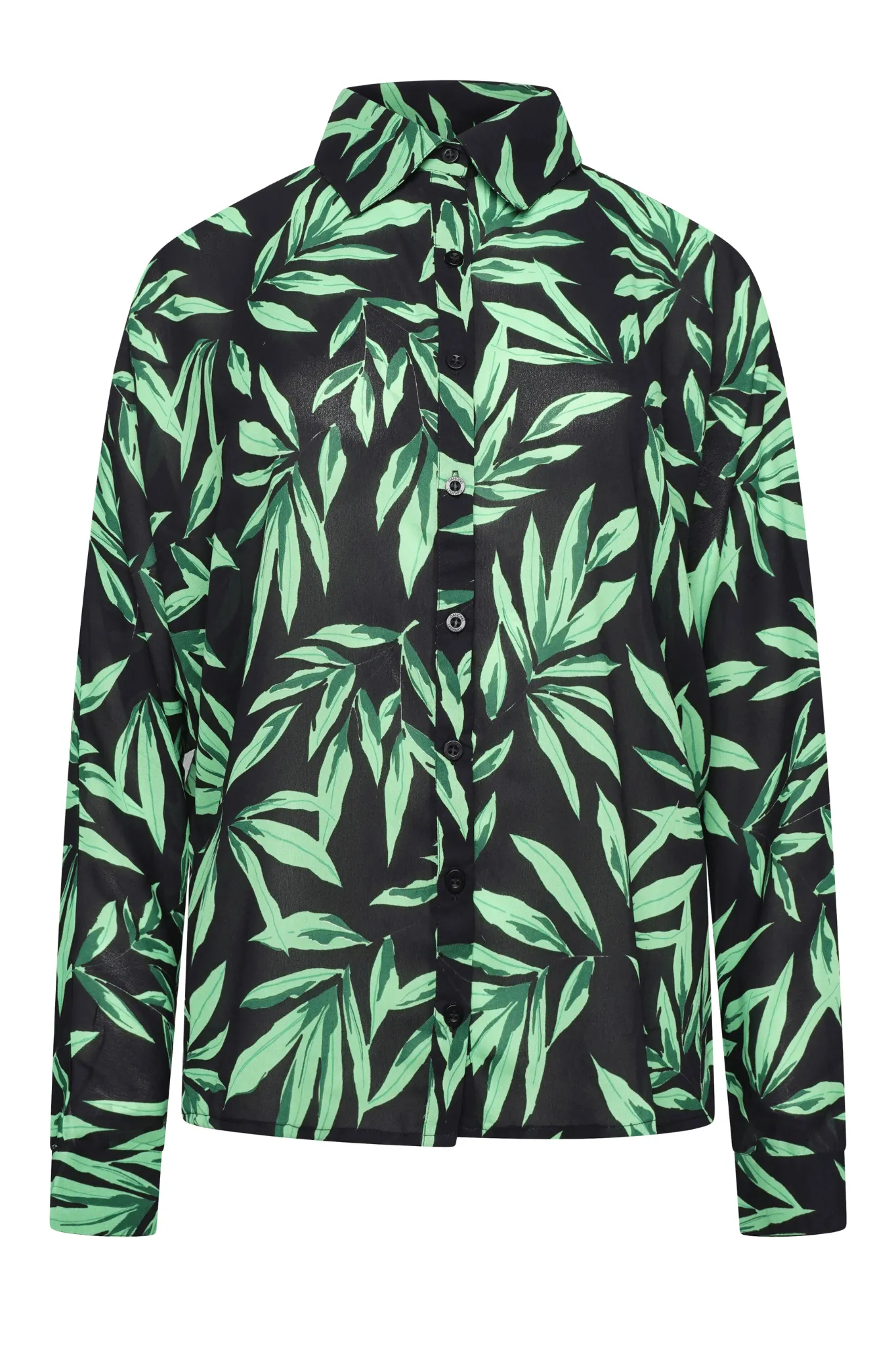 Keaton Shirt in Tropic Green on Black