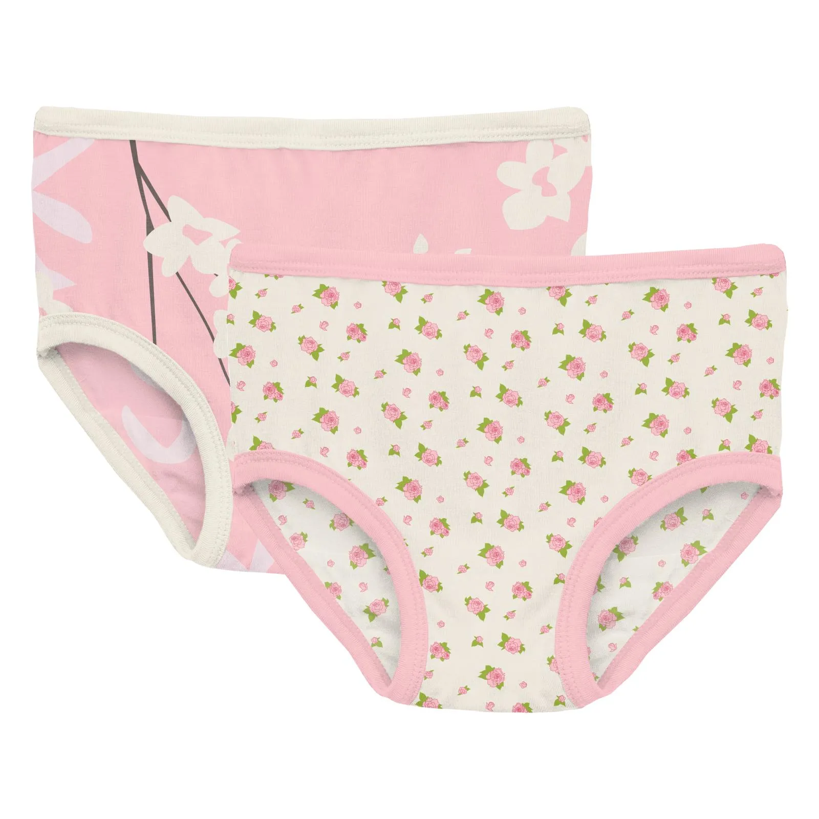 KicKee Pants Lotus Orchid Print & Natural Buds Girls Underwear Set