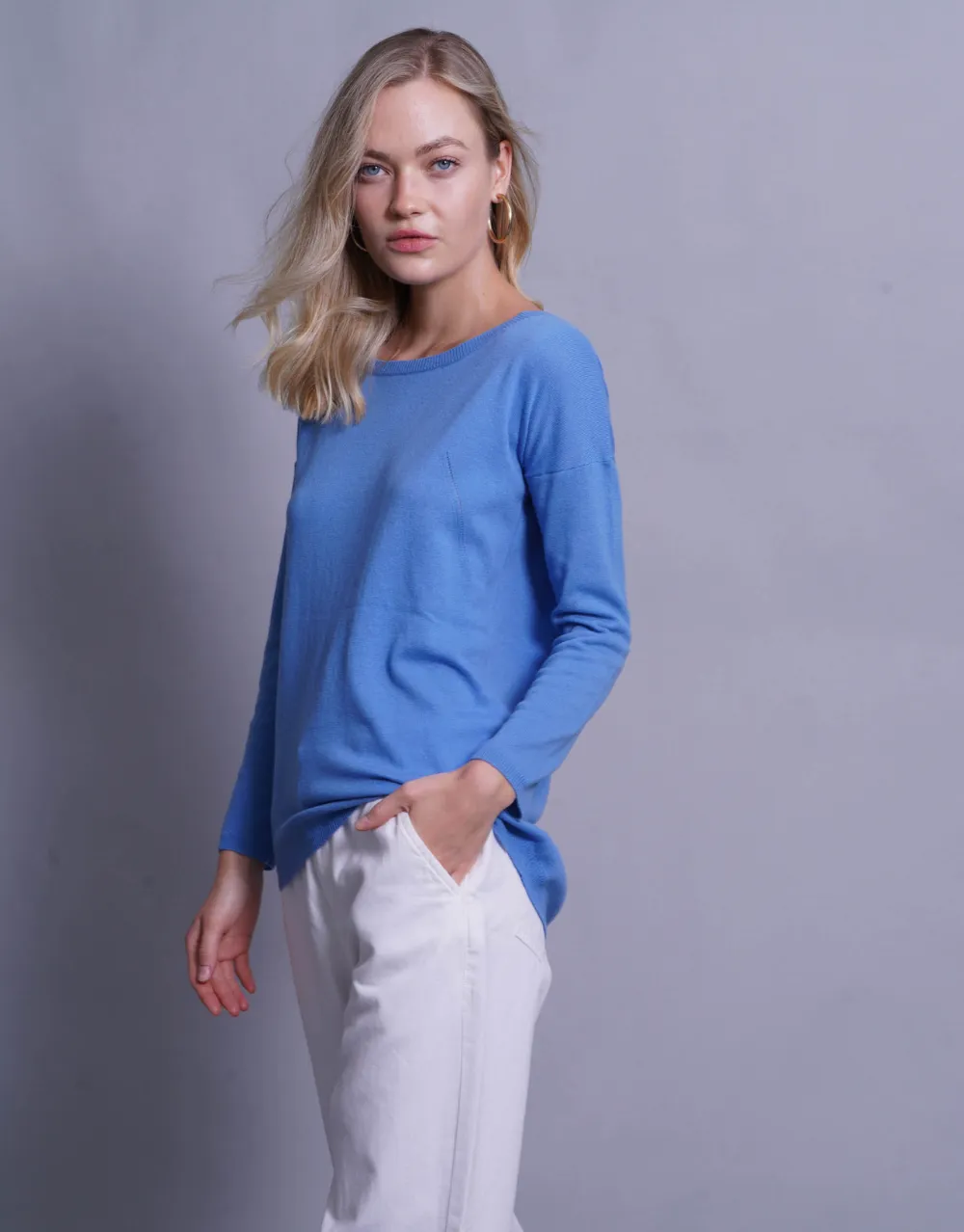 Lazy Sunday Tee in Bleu