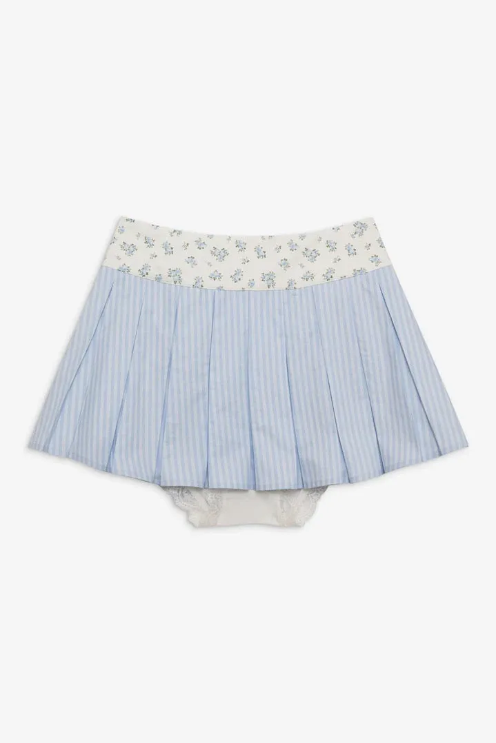 Louisa Poplin Mini Skirt ~ Blue