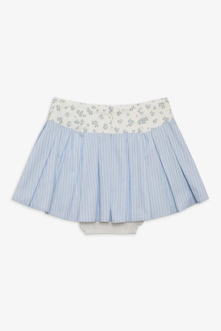 Louisa Poplin Mini Skirt ~ Blue