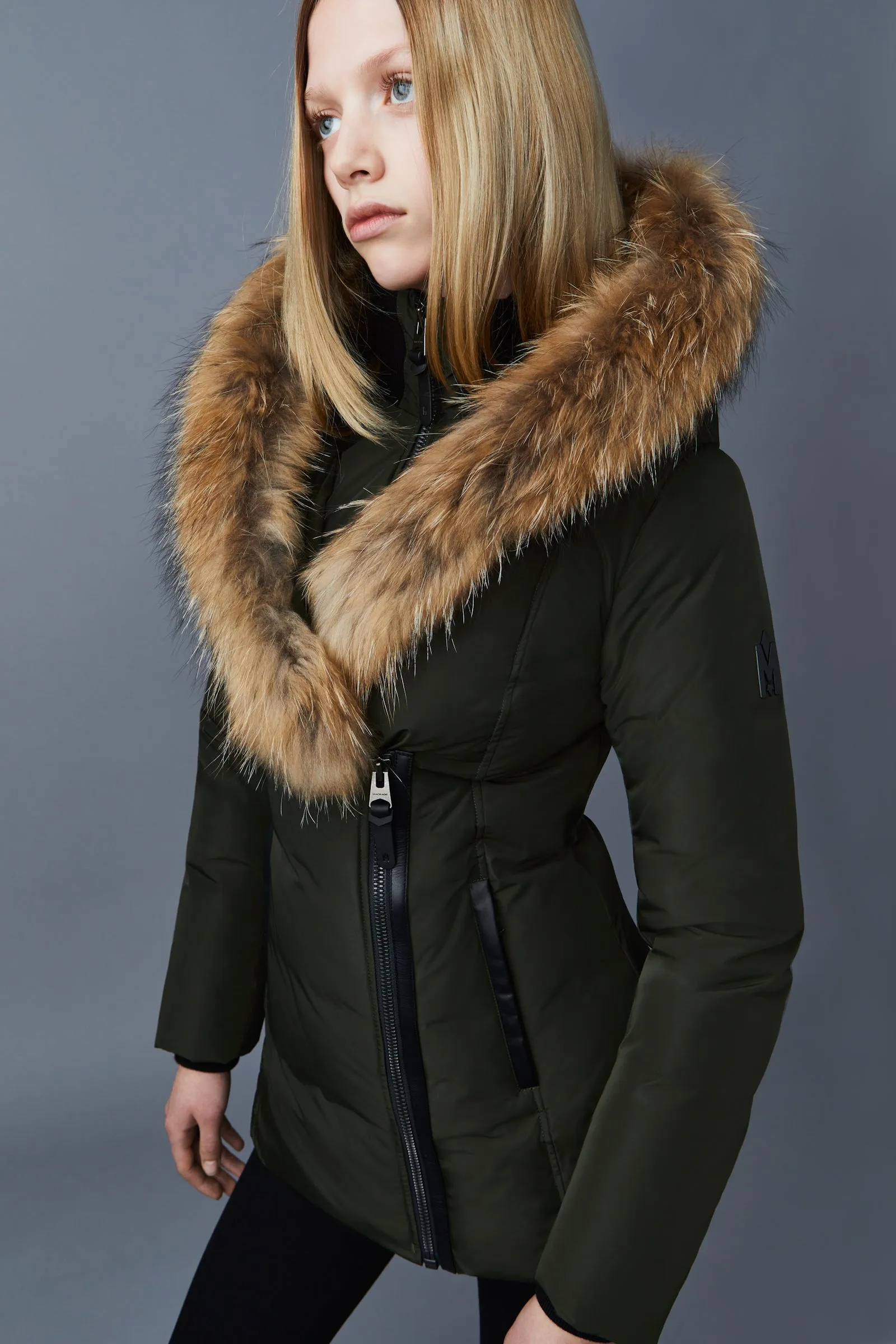 MACKAGE ADALI-F - Down Coat With Natural Fur Signature Mackage Collar