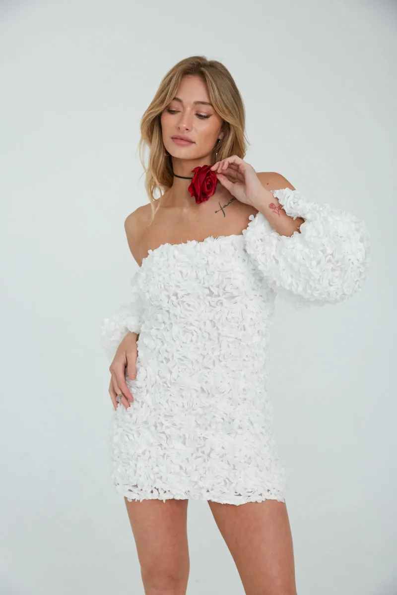 Maylie Flower Applique Mini Dress