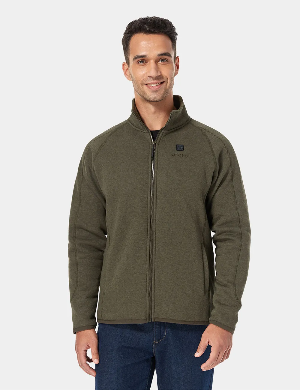 Men's Heated Full-Zip Fleece Jacket - Green