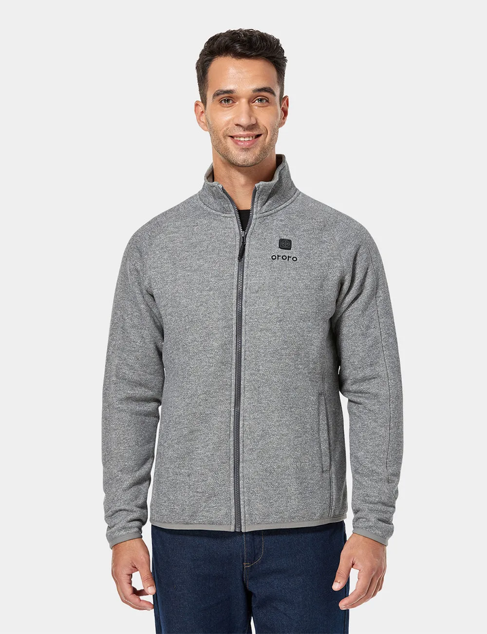 Men's Heated Full-Zip Fleece Jacket - Grey